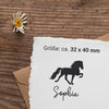 Stempel mit Wunschtext & Islandpferd | 32 x 40 mm I personalisiert | Isländer | Geschenkidee