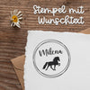 Stempel mit Wunschtext & Islandpferd | Design: Kreis I 48 x 48 mm I personalisiert | Isländer | Geschenkidee