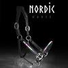 Lederhalfter mit Regenbogen-Steinen | Farbe: Schwarz | Nordic Horse | Islandpferd