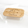 Glas-Lunchbox "Pferdeliebe" mit Bambusdeckel | Design: Lines | personalisiert | Brotdose, Geschenk