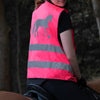 Warnweste Pferd mit Wunschtext personalisiert in Pink | Sicherheit | Erwachsene + Kinder